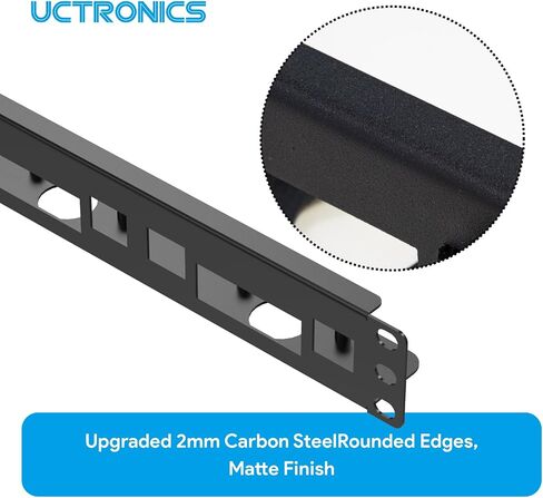 UCTRONICS 1U Raspberry Pi Rack Mount, Heavy-Duty 2mm Carbon Steel 19" Rackmount, Supports 1–4 Raspberry Pi 5/4B/3B+, with Keystone Slots for Cluster & Server Setup in Saudi Arabia