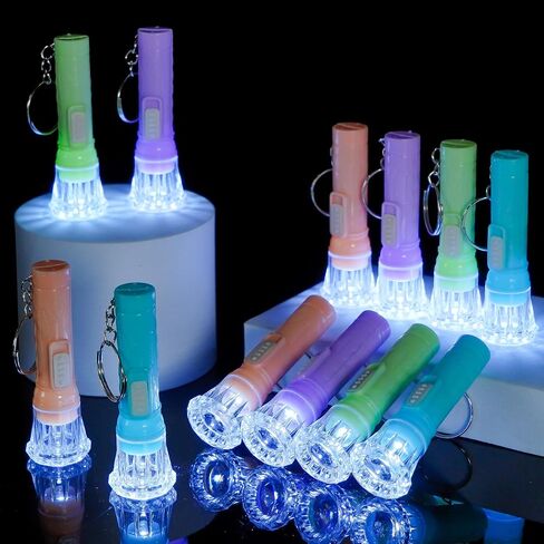 PROLOSO Mini Flashlight Keychains for Kids Toy Flashlights Bulk Assorted Colors Torch Key Rings Hiking Camping Party Favors 50 Pcs in Kuwait