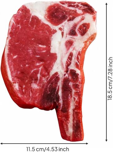 PVC Food Prop, Wagyu Ribeye Steak, 17.5cm Length, 11.5cm Width, 1.3cm Thickness, 253.5g Weight, PVC Material in Saudi Arabia