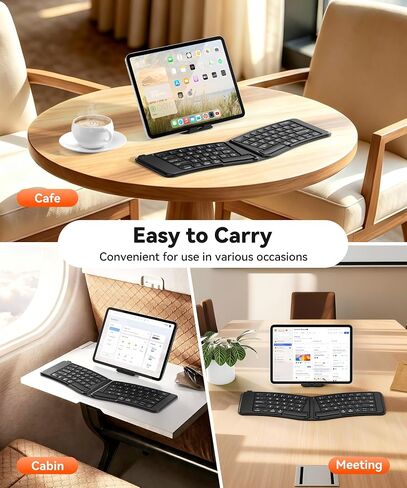 Ergonomic Wireless Foldable Keyboard for iPad, iPhone, Tablet, Laptop in Kuwait