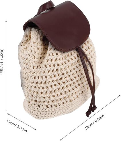 Handmade Woven Crochet Backpack Women’s Boho Knitted Crossbody Mini Backpack Casual Daypack for Travel and Commuting in Saudi Arabia