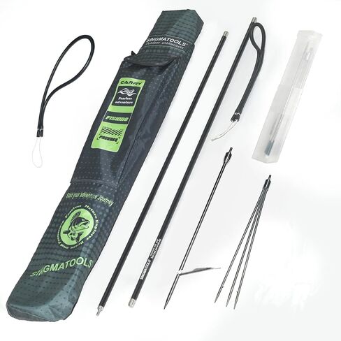 Hawaiian Sling Fishing Spear 7ft Aluminum Pole Spear 3 Prong Sling Spear Fishing Equipment Snorkeling Scuba Diving Gear Polespears Harpoon for Fishing Kayak, Spearfishing, Freediving in Kuwait