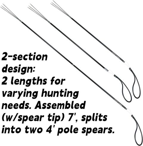 Hawaiian Sling Fishing Spear 7ft Aluminum Pole Spear 3 Prong Sling Spear Fishing Equipment Snorkeling Scuba Diving Gear Polespears Harpoon for Fishing Kayak, Spearfishing, Freediving in Kuwait