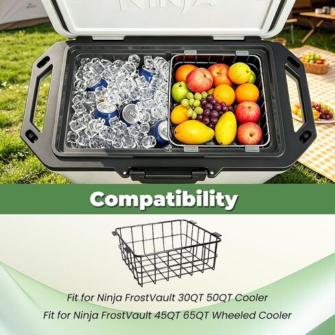 Cooler Basket for Ninja FrostVault 50qt Hard Cooler & 45qt/65qt Wheeled Cooler-Organizer Rack for Efficient Storage, Stays Food Chilled and Dry，Basket for Camping Trips or Outdoor Parties in Saudi Arabia