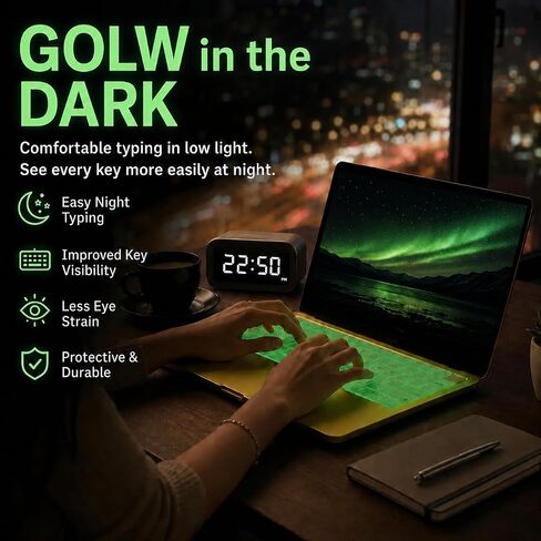 Glow in the Dark Keyboard Cover for 2026 MacBook Neo 13 Inch A18 Pro A3404, Silicone Keyboard Protector for Touch ID and Non-Touch ID, US ANSI Layout, Spill Dust Scratch Resistant in Saudi Arabia