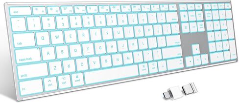 OMOTON 2.4G & Dual Bluetooth Wireless Keyboard for Mac, 7 Color Backlit in Kuwait