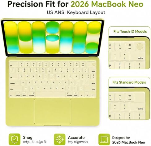 Glow in the Dark Keyboard Cover for 2026 MacBook Neo 13 Inch A18 Pro A3404, Silicone Keyboard Protector for Touch ID and Non-Touch ID, US ANSI Layout, Spill Dust Scratch Resistant in Saudi Arabia