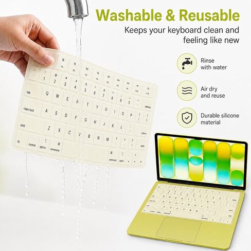 Glow in the Dark Keyboard Cover for 2026 MacBook Neo 13 Inch A18 Pro A3404, Silicone Keyboard Protector for Touch ID and Non-Touch ID, US ANSI Layout, Spill Dust Scratch Resistant in Saudi Arabia