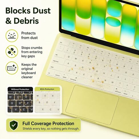 Glow in the Dark Keyboard Cover for 2026 MacBook Neo 13 Inch A18 Pro A3404, Silicone Keyboard Protector for Touch ID and Non-Touch ID, US ANSI Layout, Spill Dust Scratch Resistant in Saudi Arabia