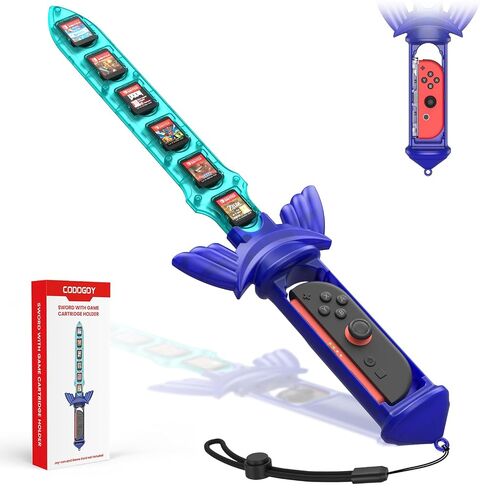 Nintendo Switch Accessories, Skyward Sword Grip with Built-in 12 Game Card Holder, Compatible with Switch 2/1/OLED Controller, for legend of zelda: Skyward Sword HD & tears of the kingdom, Switch Sports Chambara in Kuwait