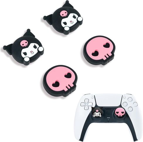 Kuitmor Cute Thumb Grip Caps for PS5,Soft Silicone Joystick Caps,Cute Cartoon Thumbstick Grips Compatible with PS5/PS4/Switch Pro Controller, 4PCS(Kuromi) in Saudi Arabia