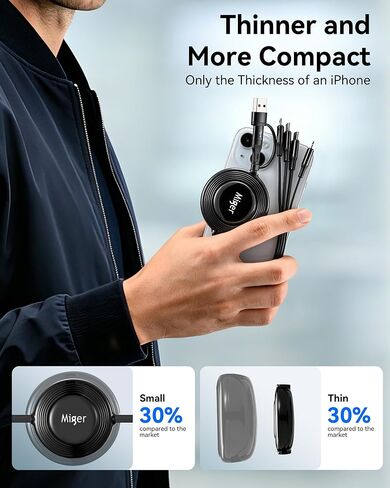 Dual USB-C Multi Charging Cable,6 in 1 Retractable Charger Cable[2Pack 4Ft] in Kuwait