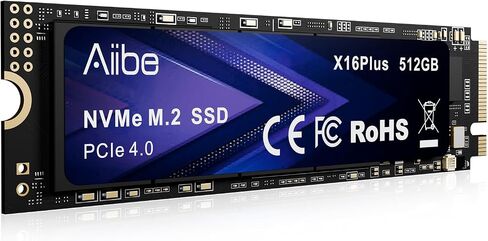 Aiibe 512GB NVMe M.2 SSD Internal Solid State Drive PCIe 4.0 M.2 2280 512G SSD Read Speeds Up to 7100MB/s for Laptop, PC, Gaming, Video Editing, PS5 in Saudi Arabia