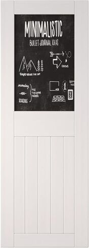 White 50x84 in. Sliding Barn Door, Half Chalkboard Design,Assembly Required, Finished Barn Door Only, Interior Use in Kuwait