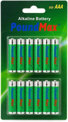 PoundMax AAA Long Lasting Alkaline Batteries, 12 Pack, 1.5 Volt, High-Performance Alkaline Batteries, Long Lasting Power for Household Devices, Office Electronics, Toys, Flashlights & More in Saudi Arabia