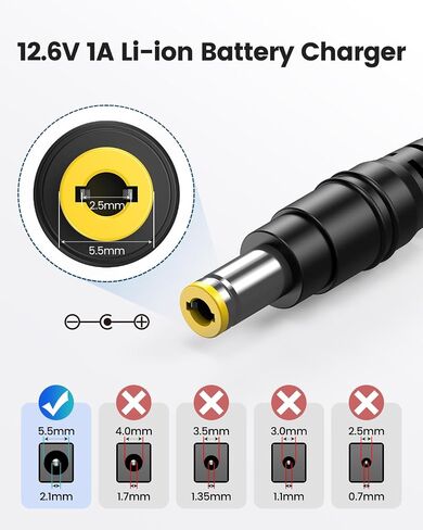 12.6V 1A Li-ion Battery Charger for 3S 11.1V Pack – US Plug in Saudi Arabia