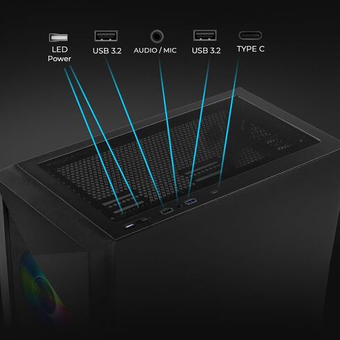 YEYIAN Edge Gaming Desktop – Intel Core Ultra 5 225F, GeForce RTX 5060, 32GB DDR5 6000MHz, 2TB SSD – AI‑Ready High‑Airflow Tower with Performance Air Cooling – SKU YPI‑ED225FC‑560P2U in Saudi Arabia