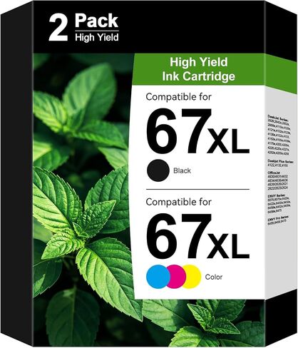 67XL Compatible for HP 67 67xl hp67xl Ink Cartridges Black Color Combo Pack in Saudi Arabia