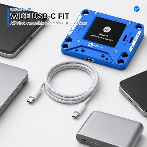 كابل AIPI USB C إلى C، كابل شحن سريع من النوع C 67 وات لسلسلة AIPI، كابل USB-C مضفر من النايلون المتين لسلسلة iPhone 17/16/15، Android in Kuwait