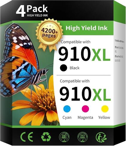 INK4U 910XL Ink Cartridges Combo Pack Replacement for HP 910XL (4 Pack) in Kuwait