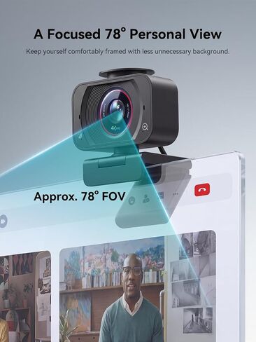 Spedal 4K Webcam for PC, 1/2.5" Sensor, 1080P 60FPS, PDAF Autofocus, 2 Mics in Saudi Arabia