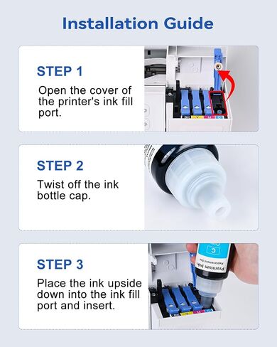 EaseFusion Compatible Ink Bottle Replacement for Epson 522 Ink, 6 Bottles in Saudi Arabia