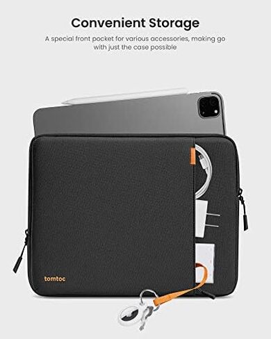 حافظة Tomtoc 360 درجة لجهاز iPad Air M4-M2 وPro M5-1st مقاس 11 بوصة (مع لوحة مفاتيح سحرية) + منظم مقاوم للماء للأسلاك والهاتف والكابلات وأجهزة Airpods وUSB - حافظة الكمبيوتر اللوحي وحزمة الحقيبة التقنية in Kuwait