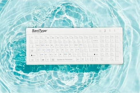 SaniType 'Blue Connect' Professional-Grade Rigid Silicone Washable Wireless Bluetooth®; Keyboard with ON/Off Switch (BT) (White) | KBSTRBT99Si-W in Saudi Arabia