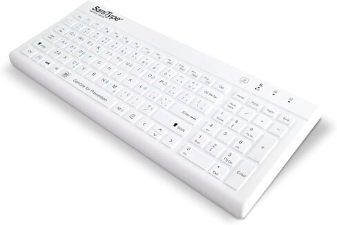 SaniType 'Blue Connect' Professional-Grade Rigid Silicone Washable Wireless Bluetooth®; Keyboard with ON/Off Switch (BT) (White) | KBSTRBT99Si-W in Saudi Arabia