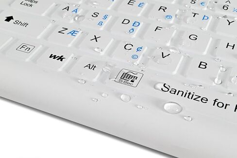 SaniType 'Blue Connect' Professional-Grade Rigid Silicone Washable Wireless Bluetooth®; Keyboard with ON/Off Switch (BT) (White) | KBSTRBT99Si-W in Saudi Arabia