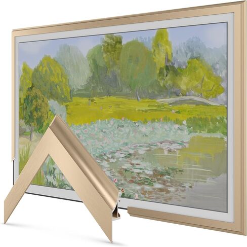 Pale Gold Scoop 65" Deco TV Frame for Samsung The Frame/Pro TVs in Saudi Arabia