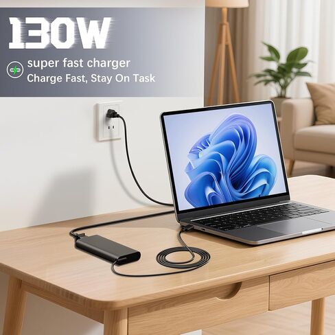 QFA 130W USB C شاحن الكمبيوتر المحمول بديل لـ Dell Latitude 7410 7310 7210 9410 9510 9575 5420 5520 5510 الدقة 5570 5560 5550 5530 5760 5750 XPS 15 9520 9530 9720 9730 سلك التيار المتردد 2 في 1 in Kuwait