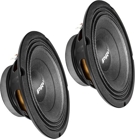 PRV AUDIO 8 Inch Midbass Speaker 8MB450-4 v2, 450 Watts, 4 Ohm, 2 in Voice Coil, Loudspeaker for High Output Pro/Car Sound System (2 Speakers) Bundle in Saudi Arabia