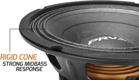 PRV AUDIO 8 Inch Midbass Speaker 8MB450-4 v2, 450 Watts, 4 Ohm, 2 in Voice Coil, Loudspeaker for High Output Pro/Car Sound System (2 Speakers) Bundle in Saudi Arabia