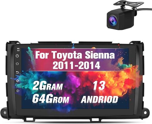 Car Radio for Toyota Sienna 2011 2012 2013 2014 Radio Upgrade with 9 Inch Touchscreen, Android, Carplay, DSP, Bluetooth 5.0, GPS, FM, AM, 2G RAM, 64G ROM in Saudi Arabia