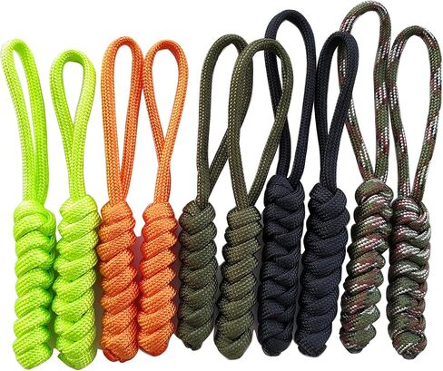 Paracord Zipper Pull 4" Knife Lanyards Keychain Backpack Lanyards Pull Hand Woven Pull Cord Zipper 10 Set in Saudi Arabia