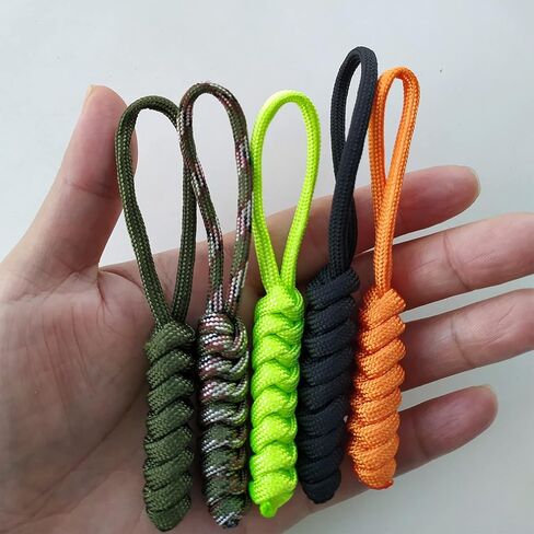 Paracord Zipper Pull 4" Knife Lanyards Keychain Backpack Lanyards Pull Hand Woven Pull Cord Zipper 10 Set in Saudi Arabia