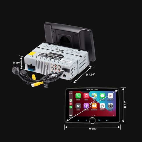 Planet Audio P80CPAP Car Stereo - Apple CarPlay, Android Auto - Single Din, 8 Inch Touchscreen, Bluetooth, No CD DVD Player, AM/FM Radio Receiver, USB in Kuwait