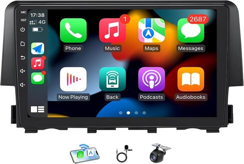 8 Core 4G+64G for Honda Civic 2016-2021 Radio Stereo Upgrade Head Unit Replacement: Android 15 Wireless CarPlay Android Auto 9 Inch IPS 1280x800 DSP GPS BT5.0 AM/FM RDS SWC Backup Camera in Saudi Arabia