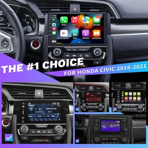 8 Core 4G+64G for Honda Civic 2016-2021 Radio Stereo Upgrade Head Unit Replacement: Android 15 Wireless CarPlay Android Auto 9 Inch IPS 1280x800 DSP GPS BT5.0 AM/FM RDS SWC Backup Camera in Saudi Arabia