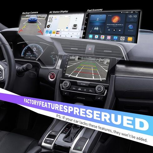 8 Core 4G+64G for Honda Civic 2016-2021 Radio Stereo Upgrade Head Unit Replacement: Android 15 Wireless CarPlay Android Auto 9 Inch IPS 1280x800 DSP GPS BT5.0 AM/FM RDS SWC Backup Camera in Saudi Arabia