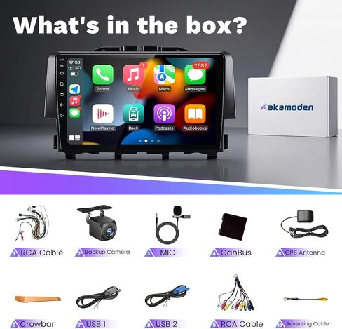 8 Core 4G+64G for Honda Civic 2016-2021 Radio Stereo Upgrade Head Unit Replacement: Android 15 Wireless CarPlay Android Auto 9 Inch IPS 1280x800 DSP GPS BT5.0 AM/FM RDS SWC Backup Camera in Saudi Arabia