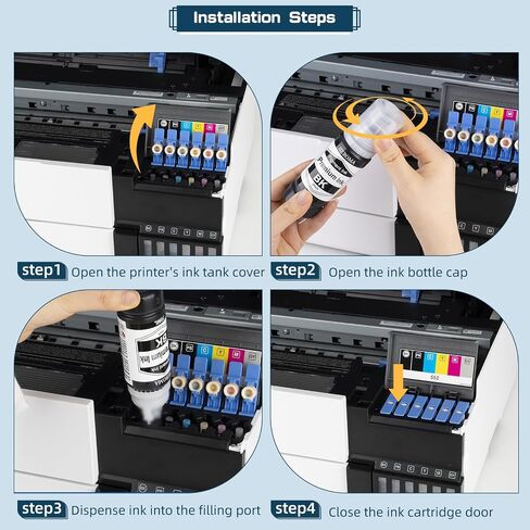 متوافق مع زجاجات إعادة تعبئة الحبر T552 552 للصور ET 8550 ET8550 Photo ET 8500 ET8500 8550 8500 الطابعات (BK PB C M Y GY) in Kuwait