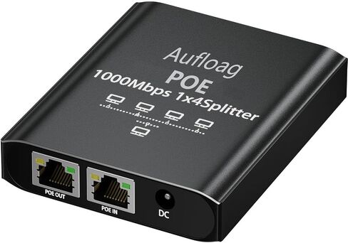 مفتاح عبور Gigabit PoE، مقسم وموسع PoE 1 في 4، IEEE 802.3af/at/bt، 90 وات، 1000 ميجابت في الثانية، لكاميرا IP، نقطة الوصول، هاتف VoIP، NVR، Din Rail والتركيب على الحائط in Kuwait