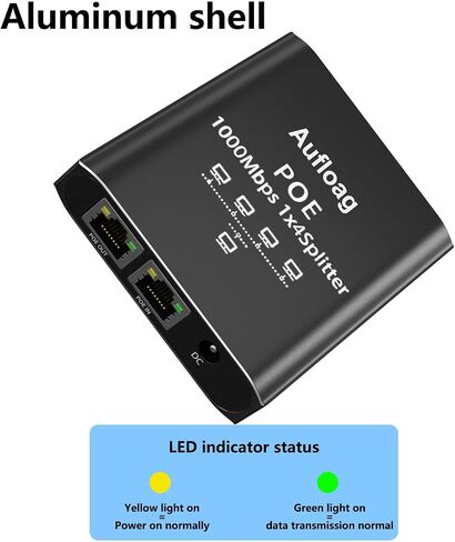 مفتاح عبور Gigabit PoE، مقسم وموسع PoE 1 في 4، IEEE 802.3af/at/bt، 90 وات، 1000 ميجابت في الثانية، لكاميرا IP، نقطة الوصول، هاتف VoIP، NVR، Din Rail والتركيب على الحائط in Kuwait