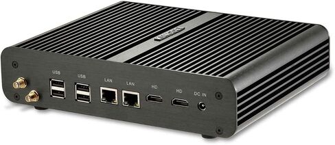 KINGDEL Fanless Mini Desktop Computer, Mini PC with i7 CPU, 16GB RAM, 512GB SSD, 2xHD Ports, 2xLAN, All Metal Body in Saudi Arabia