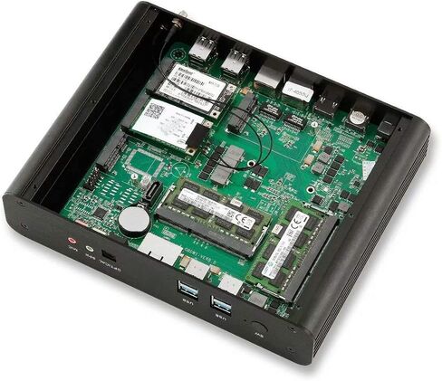 KINGDEL Fanless Mini Desktop Computer, Mini PC with i7 CPU, 16GB RAM, 512GB SSD, 2xHD Ports, 2xLAN, All Metal Body in Saudi Arabia