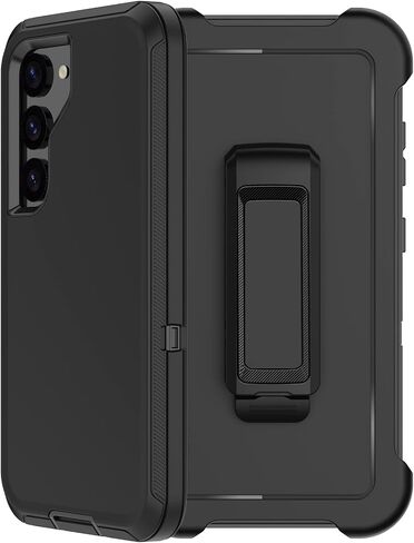 for Samsung Galaxy S23 Plus Case with Belt Clip Holster, 2 x Screen Protector, [Military Grade Protection] Heavy Duty Full Body Shockproof Rugged Protective Cover for Samsung S23 Plus 5G (Orange) in Saudi Arabia