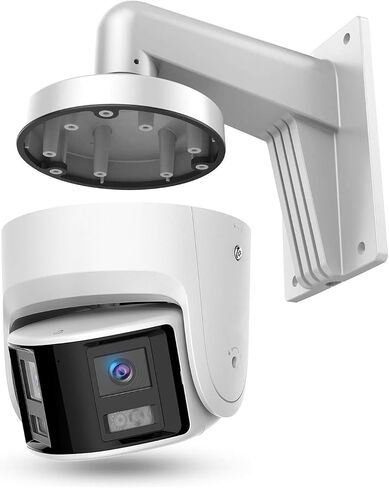 Acusense 4K 8MP Dual Lens Poe IP Security Camera Outdoor Panoramic Wide Angle, Metal Casing, Regular IR Night Vision, Bundle with PC140 WMS WML DS-1273ZJ-140 LTB342-140 Wall Mount Bracket in Saudi Arabia