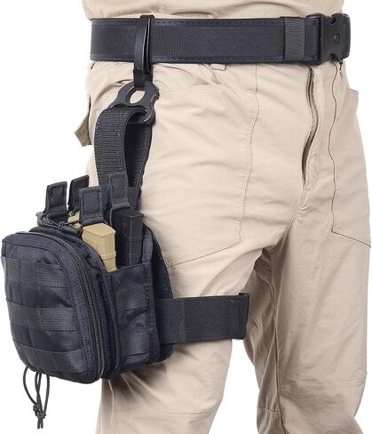 Drop Leg Tactical Mag Admin Pouch,Medical EMT Organizer with 4 Stacker Magazine Holder for M4 M16,1000D Nylon First Aid Pouch in Kuwait